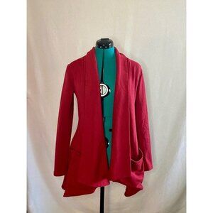 Pretty Young Thing red open front cardigan with pockets. Size xl. New with tags.